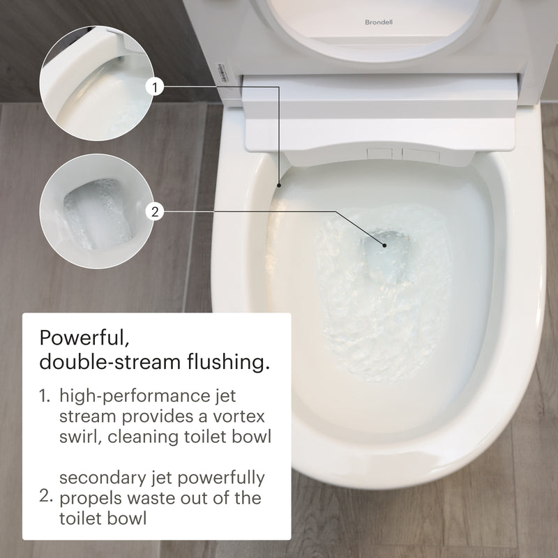 Brondell Coit KBT-900 Integrated Smart Bidet Toilet, Elongated, 1.28 GPF