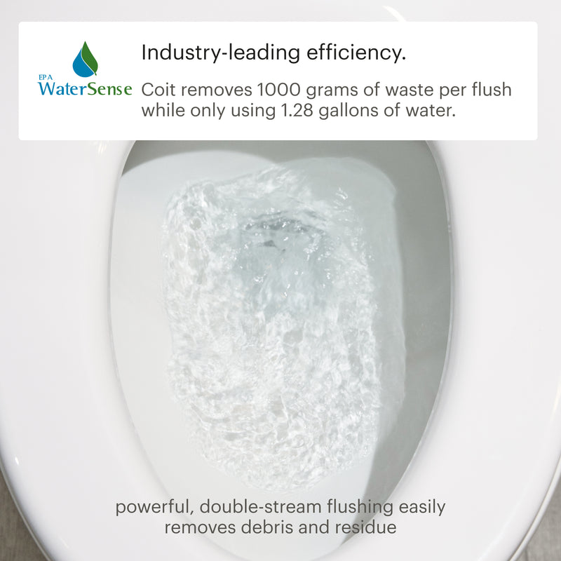 Brondell Coit KBT-900 Integrated Smart Bidet Toilet, Elongated, 1.28 GPF