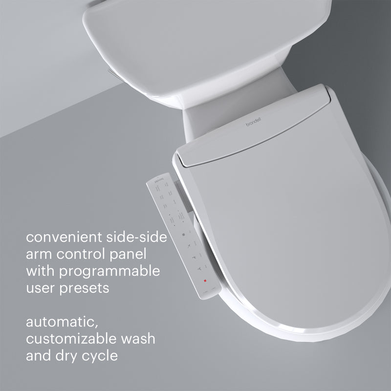 Brondell Swash Thinline T22 Luxury Bidet Toilet Seat with Side Arm Control, White