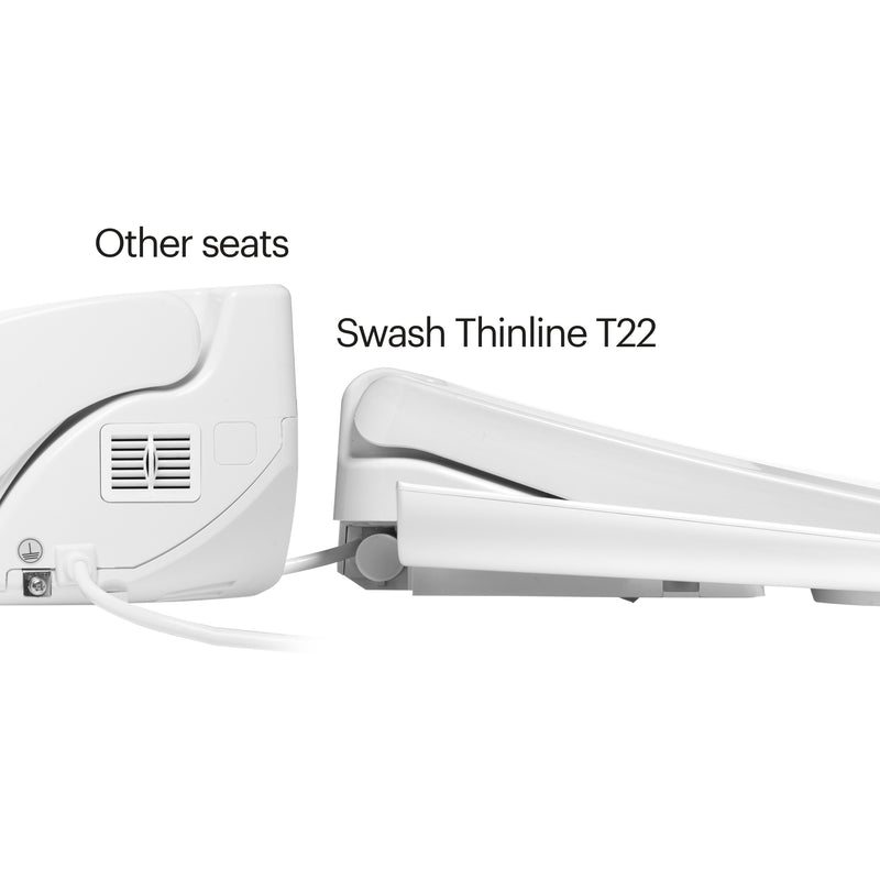 Brondell Swash Thinline T22 Luxury Bidet Toilet Seat with Side Arm Control, White