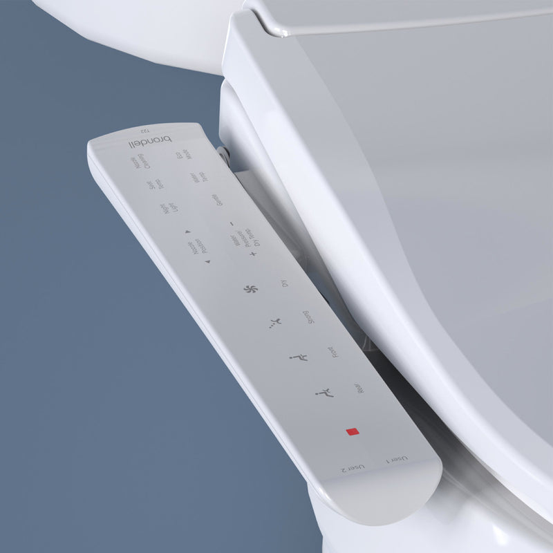 Brondell Swash Thinline T22 Luxury Bidet Toilet Seat with Side Arm Control, White