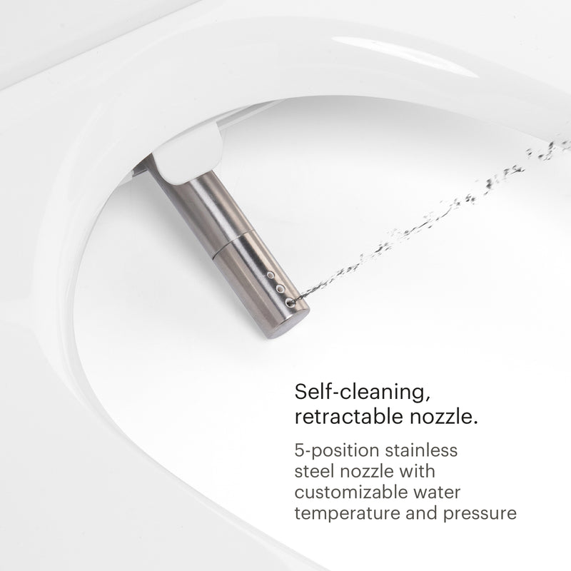 Brondell Swash Thinline T22 Luxury Bidet Toilet Seat with Side Arm Control, White