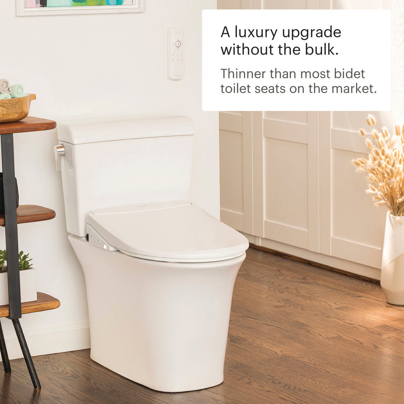 Brondell Swash Thinline T44 Luxury Bidet Toilet Seat with Remote, White