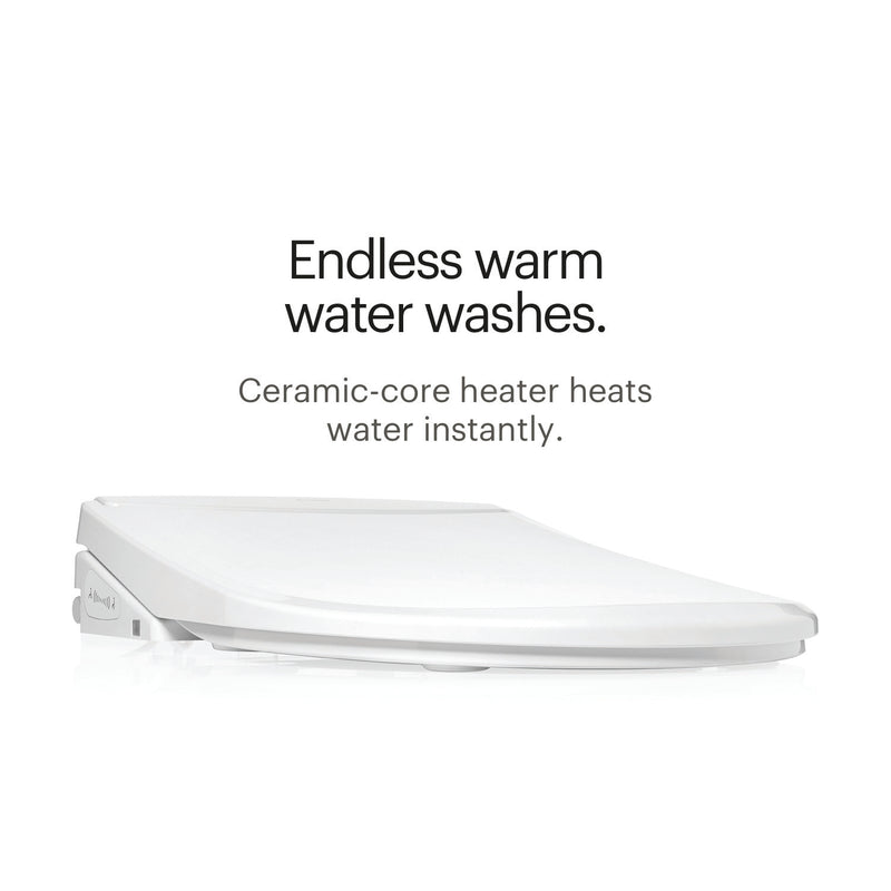 Brondell Swash Thinline T44 Luxury Bidet Toilet Seat with Remote, White