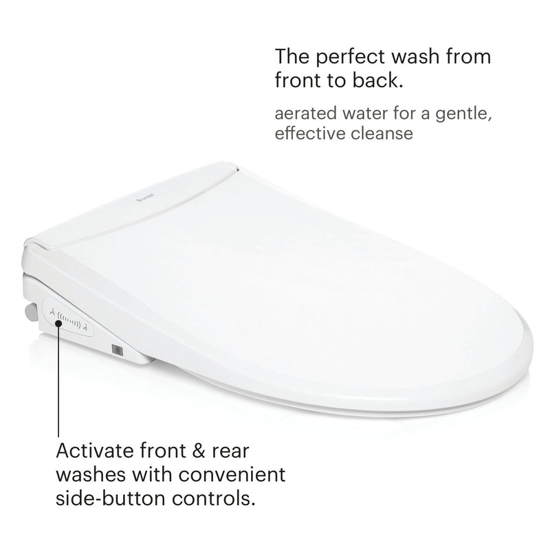 Brondell Swash Thinline T44 Luxury Bidet Toilet Seat with Remote, White