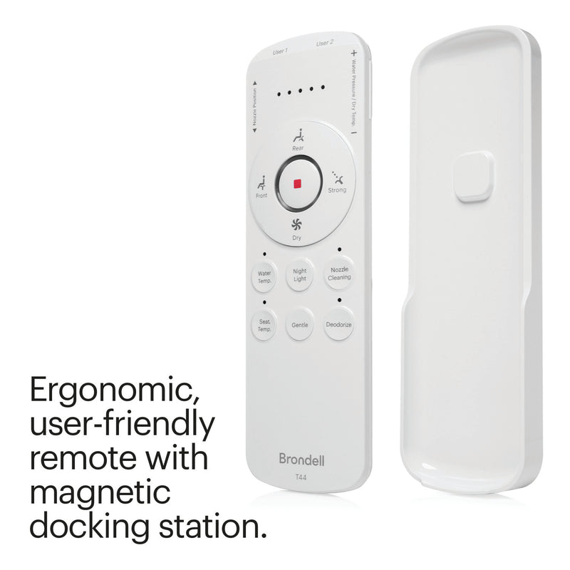 Brondell Swash Thinline T44 Luxury Bidet Toilet Seat with Remote, White