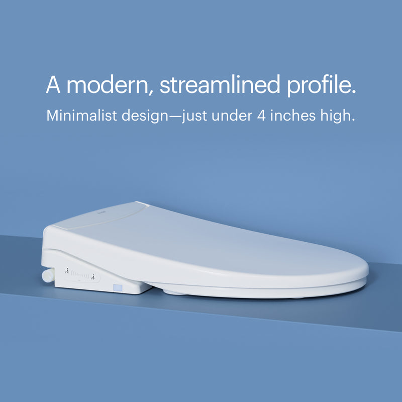 Brondell Swash Eco Thinline T66 Luxury Bidet Toilet Seat with Remote, Elongated, White