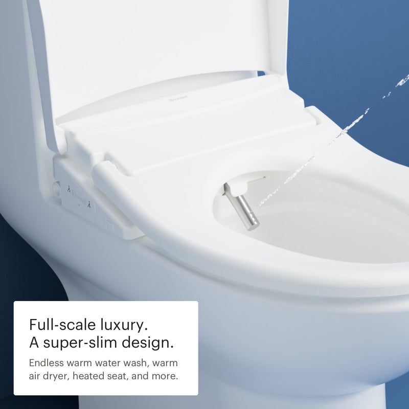 Brondell Swash Eco Thinline T66 Luxury Bidet Toilet Seat with Remote, Elongated, White