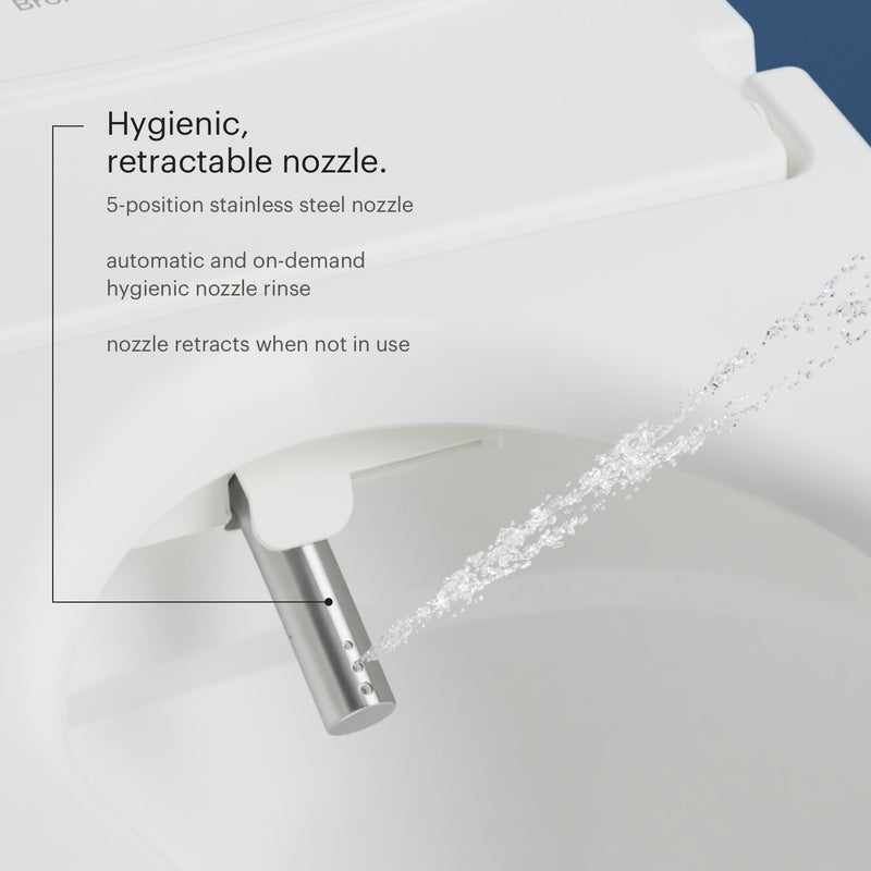 Brondell Swash Eco Thinline T66 Luxury Bidet Toilet Seat with Remote, Elongated, White