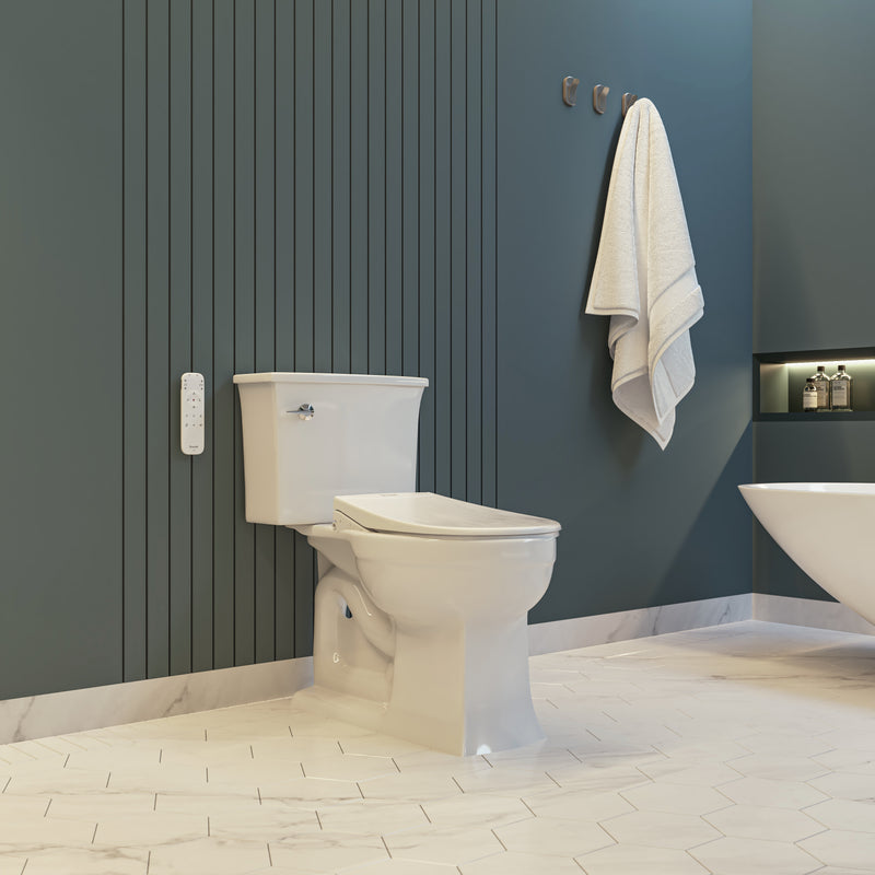 Brondell Swash Eco Thinline T66 Luxury Bidet Toilet Seat with Remote, Elongated, White