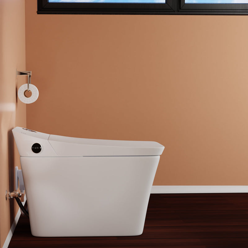 Trone Tahum STCH Smart Bidet Toilet with ToeTouch, Auto Open & Heated Seat, White