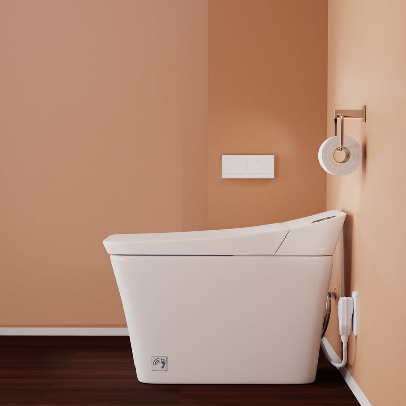 Trone Tahum STCH Smart Bidet Toilet with ToeTouch, Auto Open & Heated Seat, White