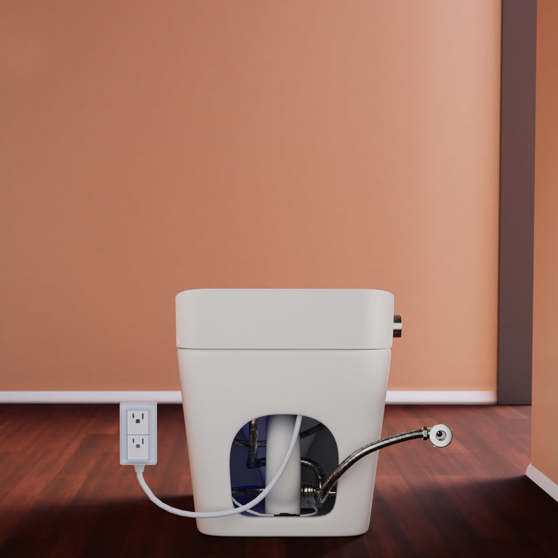 Trone Tahum STCH Smart Bidet Toilet with ToeTouch, Auto Open & Heated Seat, White
