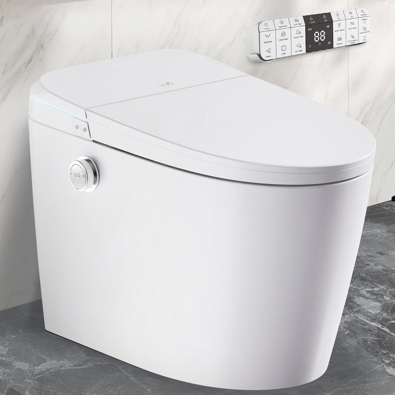 ANZZI ENVO Dia Smart Bidet Toilet, 1.28 GPF, Auto Open, Heated Seat & Foot Sensor, White