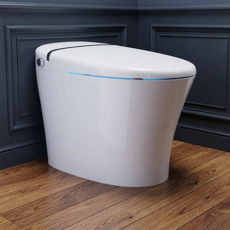 ANZZI ENVO Aura Smart Bidet Toilet, 1.28 GPF, with Remote, Auto Flush & Heated Seat, White